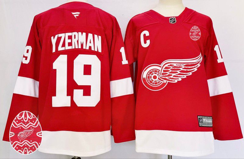 Men Detroit Red Wings 19 Yzerman Red Fanatics 2025 NHL Jersey style 1